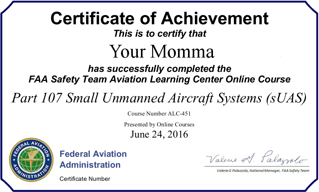 faa small uas certificate